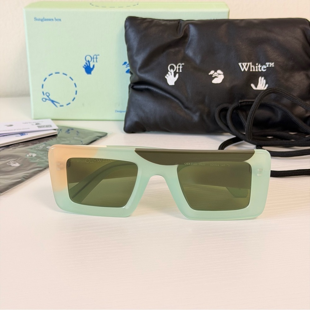 New! Off-White Mint and Beige Sunglasses, OERI069 5955, Authentic - Picture 2 of 9